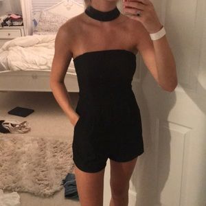 Black choker romper